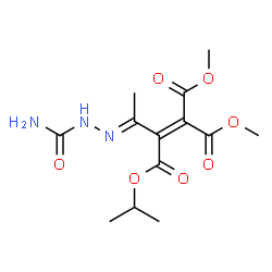 ChemSpider 2D Image | 2-Isopropyl 1,1-dimethyl (3E)-3-(carbamoylhydrazono)-1-butene-1,1,2-tricarboxylate | C13H19N3O7