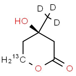 ChemSpider 2D Image | (4R)-4-Hydroxy-4-(~2~H_3_)methyl(6-~13~C)tetrahydro-2H-pyran-2-one | C513CH7D3O3