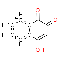 ChemSpider 2D Image | 4-Hydroxy-1,2-(4a,5,6,7,8,8a-~14~C_6_)naphthalenedione | C414C6H6O3