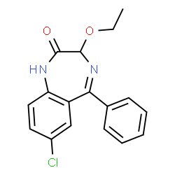 ChemSpider 2D Image | 7-Chloro-3-ethoxy-5-phenyl-1,3-dihydro-2H-1,4-benzodiazepin-2-one | C17H15ClN2O2