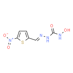 ChemSpider 2D Image | (2E)-N-Hydroxy-2-[(5-nitro-2-thienyl)methylene]hydrazinecarboxamide | C6H6N4O4S
