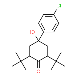 ChemSpider 2D Image | 4-(4-Chlorophenyl)-4-hydroxy-2,6-bis(2-methyl-2-propanyl)cyclohexanone | C20H29ClO2