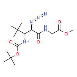 ChemSpider 2D Image | Methyl N-[(2R,3R)-2-azido-4,4-dimethyl-3-({[(2-methyl-2-propanyl)oxy]carbonyl}amino)pentanoyl]glycinate | C15H27N5O5
