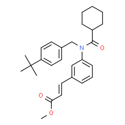ChemSpider 2D Image | methyl (2E)-3-{3-[(4-tert-butylbenzyl)(cyclohexylcarbonyl)amino]phenyl}prop-2-enoate | C28H35NO3