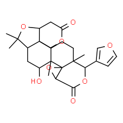 ChemSpider 2D Image | 12-(3-Furyl)-8-hydroxy-6,6,8a,12a-tetramethyldodecahydro-3H-oxireno[d]pyrano[4',3':3,3a][2]benzofuro[5,4-f]isochromene-3,10(9aH)-dione | C26H32O8