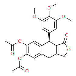 ChemSpider 2D Image | (9R)-1-Oxo-9-(3,4,5-trimethoxyphenyl)-1,3,4,9-tetrahydronaphtho[2,3-c]furan-6,7-diyl diacetate | C25H24O9