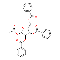 ChemSpider 2D Image | 1-Acetyl-tribenzoyl-.alpha.-d-ribofuranose | C28H24O9