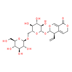 ChemSpider 2D Image | (5R,6S)-1-Oxo-5-vinyl-5,6-dihydro-1H,3H-pyrano[3,4-c]pyran-6-yl 6-O-beta-D-glucopyranosyl-beta-D-glucopyranoside | C22H30O14