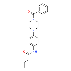 ChemSpider 2D Image | N-[4-(4-Benzoyl-1-piperazinyl)phenyl]butanamide | C21H25N3O2