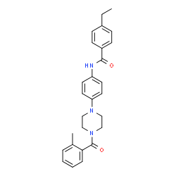 ChemSpider 2D Image | 4-Ethyl-N-{4-[4-(2-methylbenzoyl)-1-piperazinyl]phenyl}benzamide | C27H29N3O2