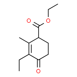 ChemSpider 2D Image | Ethyl 3-ethyl-2-methyl-4-oxo-2-cyclohexene-1-carboxylate | C12H18O3