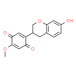 ChemSpider 2D Image | 2-(7-Hydroxy-3,4-dihydro-2H-chromen-3-yl)-5-methoxy-1,4-benzoquinone | C16H14O5