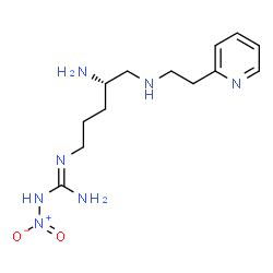 ChemSpider 2D Image | 2-[(4S)-4-Amino-5-{[2-(2-pyridinyl)ethyl]amino}pentyl]-1-nitroguanidine | C13H23N7O2