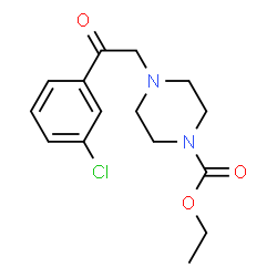 ChemSpider 2D Image | ethyl 4-(2-(3-chlorophenyl)-2-oxoethyl)piperazine-1-carboxylate | C15H19ClN2O3