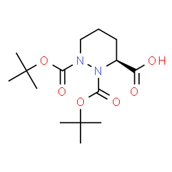 ChemSpider 2D Image | (3S)-1,2-bis[(tert-butoxy)carbonyl]-1,2-diazinane-3-carboxylic acid | C15H26N2O6