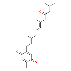 ChemSpider 2D Image | 2-Methyl-5-[(2E,6E)-3,7,11-trimethyl-9-oxo-2,6-dodecadien-1-yl]-1,4-benzoquinone | C22H30O3