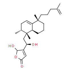 ChemSpider 2D Image | 5-Hydroxy-4-{(1R)-1-hydroxy-2-[(1R,2R,5S,8aS)-1,2,5-trimethyl-5-(4-methyl-4-penten-1-yl)-1,2,3,5,6,7,8,8a-octahydro-1-naphthalenyl]ethyl}-2(5H)-furanone | C25H38O4