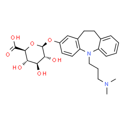 ChemSpider 2D Image | 5-[3-(Dimethylamino)propyl]-10,11-dihydro-5H-dibenzo[b,f]azepin-2-yl beta-D-glucopyranosiduronic acid | C25H32N2O7
