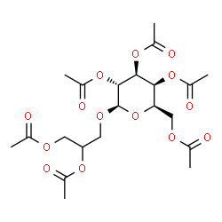 ChemSpider 2D Image | 3-[(2,3,4,6-Tetra-O-acetyl-beta-D-galactopyranosyl)oxy]-1,2-propanediyl diacetate | C21H30O14