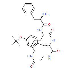 ChemSpider 2D Image | N-[(2S,13S)-2-{4-[(2-Methyl-2-propanyl)oxy]benzyl}-3,7,14-trioxo-1,4,8-triazacyclotetradecan-13-yl]-L-phenylalaninamide | C31H43N5O5