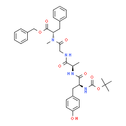 ChemSpider 2D Image | Benzyl N-{[(2-methyl-2-propanyl)oxy]carbonyl}-L-tyrosyl-D-alanylglycyl-N-methyl-L-phenylalaninate | C36H44N4O8