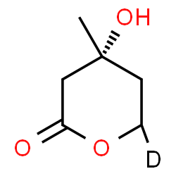 ChemSpider 2D Image | (4R)-4-Hydroxy-4-methyl(6-~2~H_1_)tetrahydro-2H-pyran-2-one | C6H9DO3