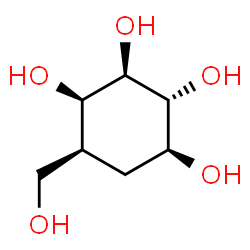 ChemSpider 2D Image | (1S,2R,3R,4R,5S)-5-(Hydroxymethyl)-1,2,3,4-cyclohexanetetrol | C7H14O5