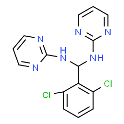ChemSpider 2D Image | 1-(2,6-Dichlorophenyl)-N,N'-di(2-pyrimidinyl)methanediamine | C15H12Cl2N6