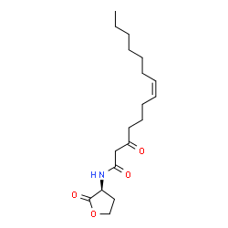 ChemSpider 2D Image | (7Z)-3-Oxo-N-[(3S)-2-oxotetrahydro-3-furanyl]-7-tetradecenamide | C18H29NO4