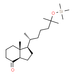 ChemSpider 2D Image | (1R,3aR,7aR)-7a-Methyl-1-{(2R)-6-methyl-6-[(trimethylsilyl)oxy]-2-heptanyl}octahydro-4H-inden-4-one | C21H40O2Si