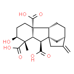 ChemSpider 2D Image | (1alpha,2beta,4aalpha,4bbeta,10beta)-2-Hydroxy-1-methyl-8-methylenegibbane-1,4a,10-tricarboxylic acid | C20H26O7