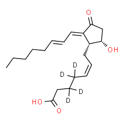 ChemSpider 2D Image | (5Z,9alpha,12E,14E)-9-Hydroxy-11-oxo(3,3,4,4-~2~H_4_)prosta-5,12,14-trien-1-oic acid | C20H26D4O4