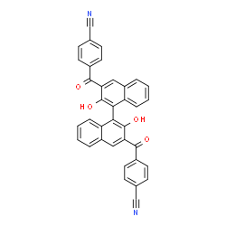 ChemSpider 2D Image | 4,4'-[(2,2'-Dihydroxy-1,1'-binaphthalene-3,3'-diyl)dicarbonyl]dibenzonitrile | C36H20N2O4