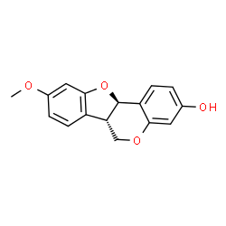 ChemSpider 2D Image | (6aS,11aR)-9-Methoxy-6a,11a-dihydro-6H-[1]benzofuro[3,2-c]chromen-3-ol | C16H14O4