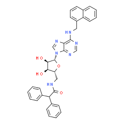ChemSpider 2D Image | 5'-Deoxy-5'-[(diphenylacetyl)amino]-N-(1-naphthylmethyl)adenosine | C35H32N6O4