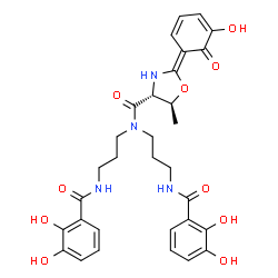 ChemSpider 2D Image | (2Z,4R,5S)-N,N-Bis{3-[(2,3-dihydroxybenzoyl)amino]propyl}-2-(5-hydroxy-6-oxo-2,4-cyclohexadien-1-ylidene)-5-methyl-1,3-oxazolidine-4-carboxamide | C31H34N4O10
