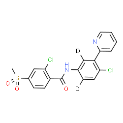 ChemSpider 2D Image | 2-Chloro-N-[4-chloro-3-(2-pyridinyl)(2,6-~2~H_2_)phenyl]-4-(methylsulfonyl)benzamide | C19H12D2Cl2N2O3S
