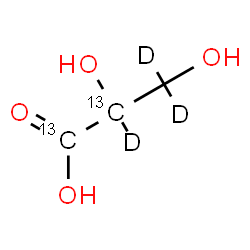 ChemSpider 2D Image | 2,3-Dihydroxy(1,2-~13~C_2_,~2~H_3_)propanoic acid | C13C2H3D3O4