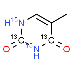 ChemSpider 2D Image | 5-Methyl-2,4(1H,3H)-(2,4-~13~C_2_,~15~N_2_)pyrimidinedione | C313C2H615N2O2
