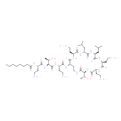 ChemSpider 2D Image | N-[(2S)-4-Amino-1-{[(2S,3R)-1-{[(2S)-4-amino-1-oxo-1-({(3S,6S,9S,12S,15R,18S,21S)-6,9,18-tris(2-aminoethyl)-3-[(1R)-1-hydroxyethyl]-12,15-diisobutyl-2,5,8,11,14,17,20-heptaoxo-1,4,7,10,13,16,19-heptaa
zacyclotricosan-21-yl}amino)-2-butanyl]amino}-3-hydroxy-1-oxo-2-butanyl]amino}-1-oxo-2-butanyl]octanamide | C52H98N16O13