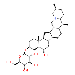 ChemSpider 2D Image | (3beta,5alpha,6beta,17beta,20beta,22beta)-6-Hydroxycevan-3-yl beta-D-glucopyranoside | C33H55NO7