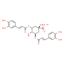 ChemSpider 2D Image | Methyl (3R,5R)-3,5-bis{[(2E)-3-(3,4-dihydroxyphenyl)-2-propenoyl]oxy}-1,4-dihydroxycyclohexanecarboxylate | C26H26O12