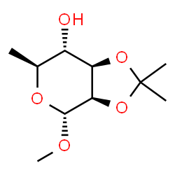 ChemSpider 2D Image | Methyl 6-deoxy-2,3-O-isopropylidene-alpha-L-mannopyranoside | C10H18O5