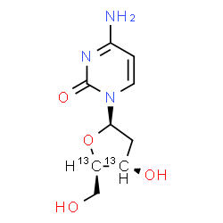 ChemSpider 2D Image | 2'-Deoxy(3',4'-~13~C_2_)cytidine | C713C2H13N3O4