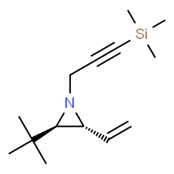 ChemSpider 2D Image | (2R,3R)-2-(2-Methyl-2-propanyl)-1-[3-(trimethylsilyl)-2-propyn-1-yl]-3-vinylaziridine | C14H25NSi