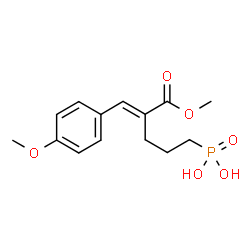 ChemSpider 2D Image | [(4E)-4-(Methoxycarbonyl)-5-(4-methoxyphenyl)-4-penten-1-yl]phosphonic acid | C14H19O6P