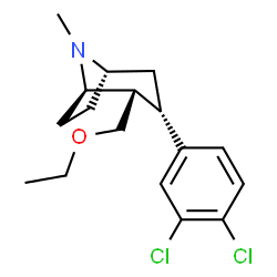 ChemSpider 2D Image | (1R,2S,3S,5S)-3-(3,4-Dichlorophenyl)-2-(ethoxymethyl)-8-methyl-8-azabicyclo[3.2.1]octane | C17H23Cl2NO