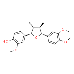 ChemSpider 2D Image | 4-[(2S,3R,4R,5R)-5-(3,4-Dimethoxyphenyl)-3,4-dimethyltetrahydro-2-furanyl]-2-methoxyphenol | C21H26O5