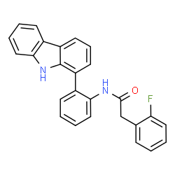 ChemSpider 2D Image | N-[2-(9H-Carbazol-1-yl)phenyl]-2-(2-fluorophenyl)acetamide | C26H19FN2O