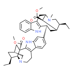 ChemSpider 2D Image | Methyl 13-[(3alpha,5alpha,15alpha,16R,20beta)-17-methoxy-17-oxo-19,20-dihydrovobasan-3-yl]ibogamine-18-carboxylate | C42H52N4O4